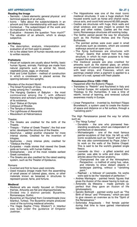 SOLUTION: Art appreciation midterms reviewer - Studypool