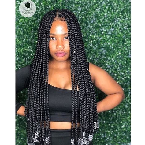 box braids hairstyles 2020 with beads