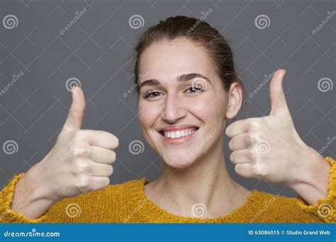 radiant approval concept woman stock image image of cheerful ecstatic 63086015