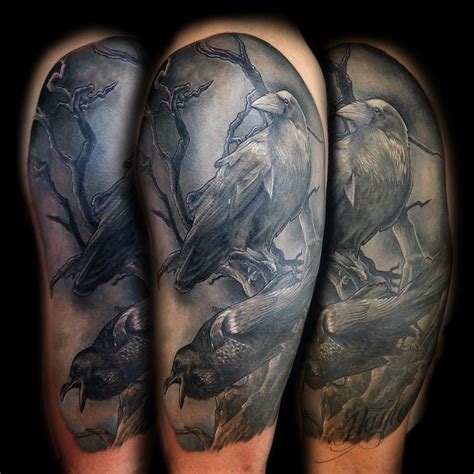 Https://techalive.net/tattoo/black And Gray Tattoo Sleeve Designs With Ravens