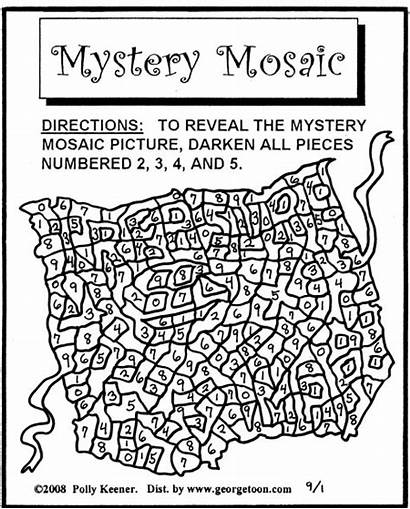 Mystery Coloring Mosaics Mosaic Sheets Printables Multiplication