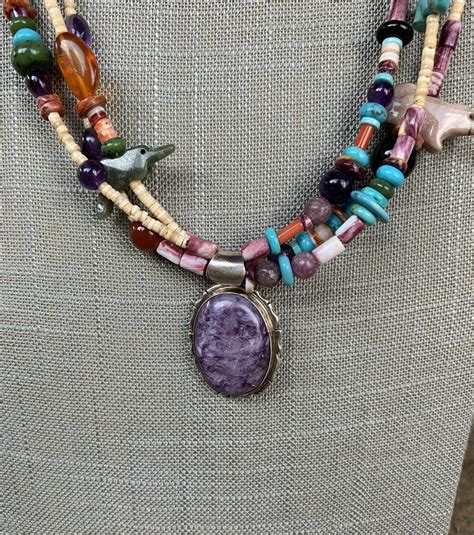 Navajo Multi Stone Strand Beaded Fetish Necklace With Etsy