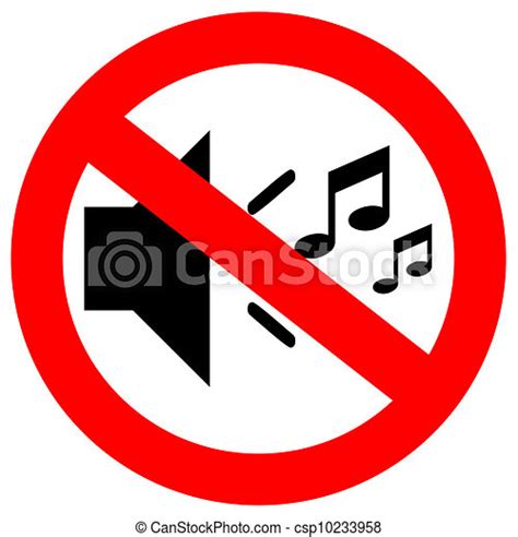 Stock Illustrations Of No Music Sign Isolated On White