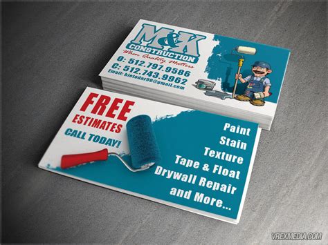 The business card isn't dead yet. Business Card Designs - MK Construction