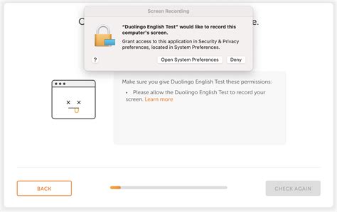 How Can I Grant Permission For The Test To Record My Computers Screen Duolingo English Test