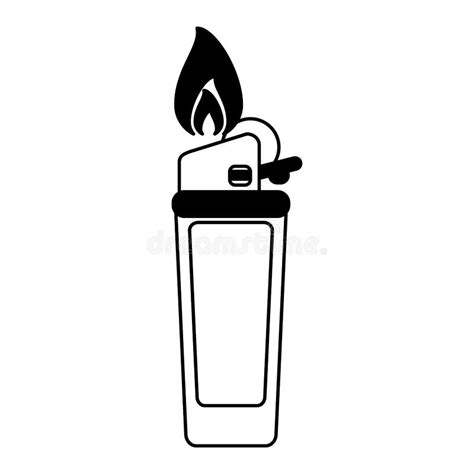 Gas Lighter Flame Icon Line Stock Vector Illustration Of Blaze