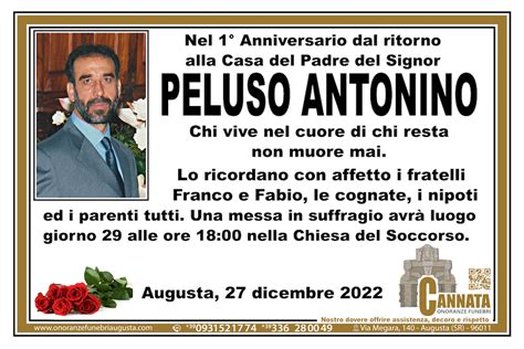 Augusta Primo Anniversario Dalla Scomparsa Di Antonino Peluso