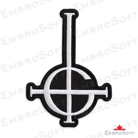 Ghost Bc Grucifix Symbol Ghost Band Embroidered Patch Embrosoft