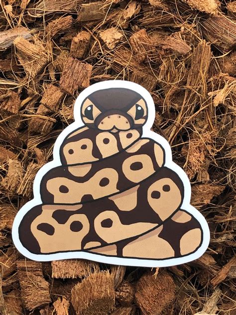 Ball Python Poop Emoji Sticker Cute Snake Stickers Etsy Uk
