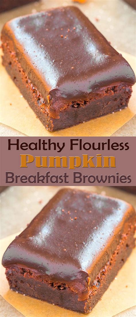 Healthy Flourless Pumpkin Breakfast Brownies