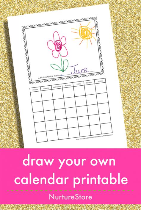 Draw Your Own Calendar Free Printable For Kids Nurturestore