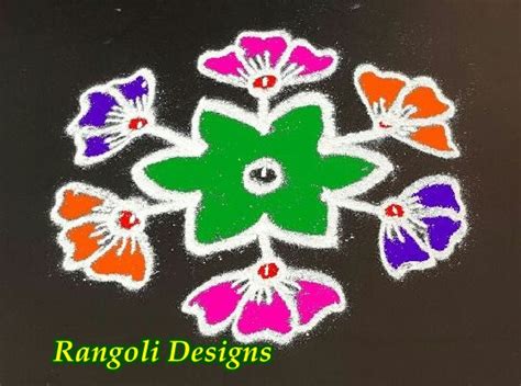 Dots Rangoli Flower Rangoli Designs With 7 To 4 Cross Dots Easy