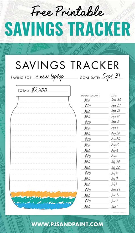 Free Printable Savings Tracker Budgeting Printables Savings Tracker