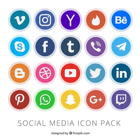 Free Vector Collection Of Social Media Button