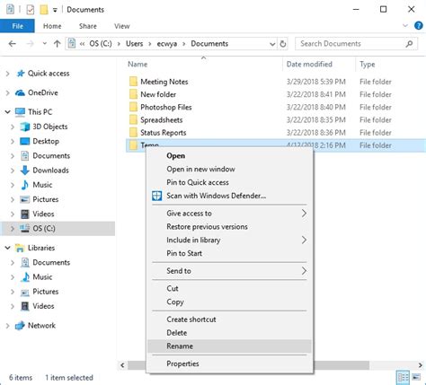 Renaming Or Deleting File Folders Tips Net