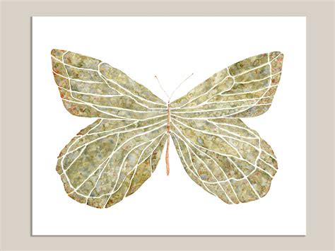 Green And Gold Butterfly Watercolor Bedroom Decor Nursery Etsy