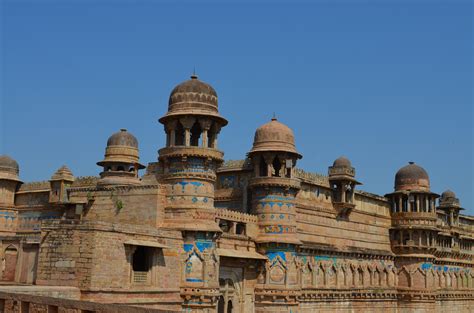 Gwalior Fort Outer Wall Tourist Places Madhya Pradesh Ancient India