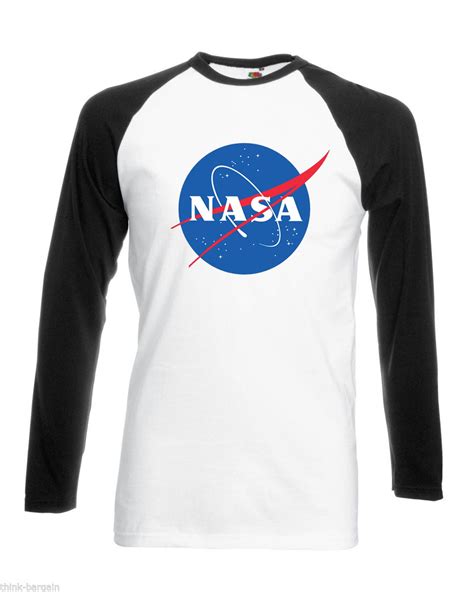 Nasa Space Baseball Mens T Shirt Slogan Astronaut Raglan Top T Shirt