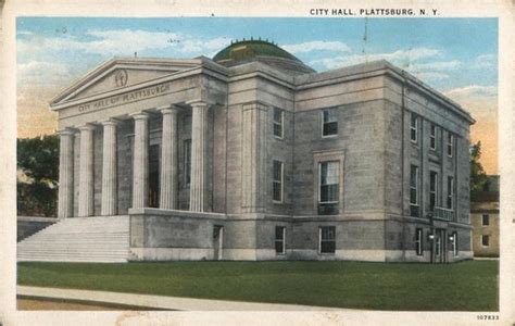 City Hall Plattsburgh NY Postcard