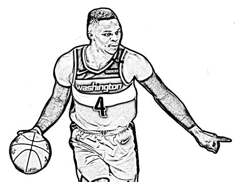 Dibujo De Russell Westbrook De Basket Nba Para Colorear