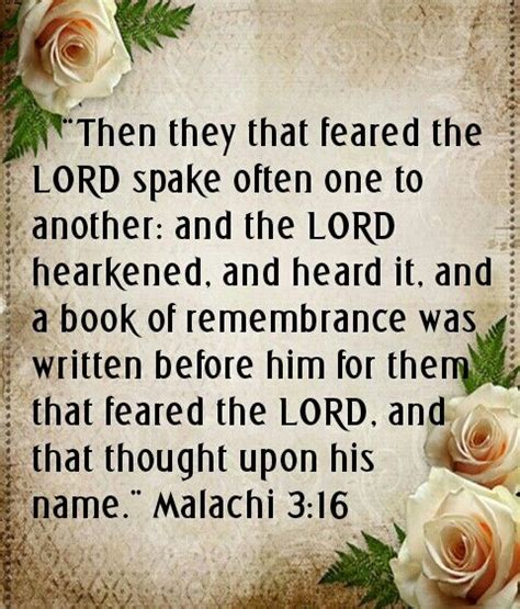 Malachi 316 “then They That Feared The Lord Spake Often One To