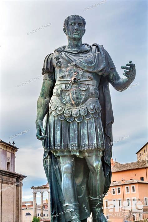 Julius Caesar Bronze Statue Roman Forum Rome Italy Julius Caesar