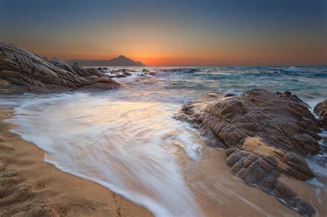 Idyllic Summer Seascape At Beautiful Sunrise Stock Image Image Of