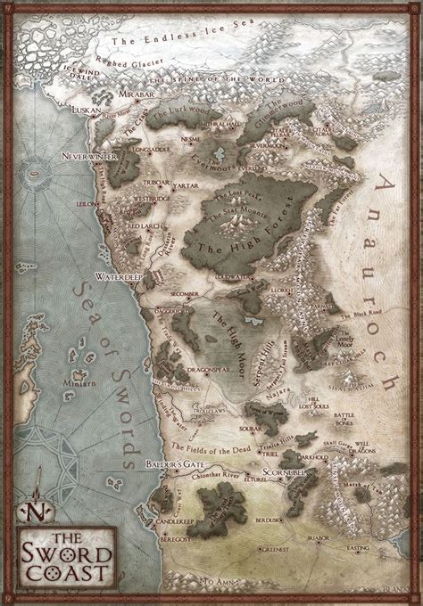 The Sword Coast A Campaign Map Of Northwest Faerun Revised The