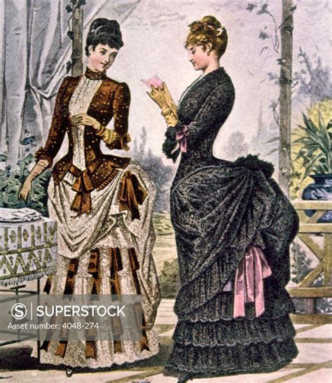 Two Women Wearing Bustle Dresses Circa 1880s Photo Courtesy Everett