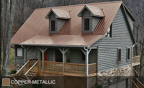 Steel Rrof Copper Metallic Metal Roof Houses Red Roof House Log