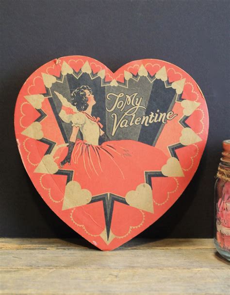 Vintage 1940s Valentine Box Valentine Candy Box Nice Graphics By
