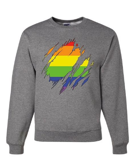 Ripped Gay Pride Rainbow Flag Sweatshirt Lgbtq Love Wins Hoodies And Sweatshirts