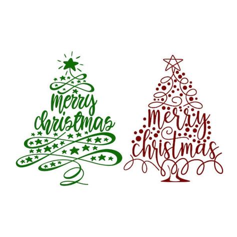 Merry Christmas Tree Cuttable Design Svg Png Dxf And Eps Designs Etsy