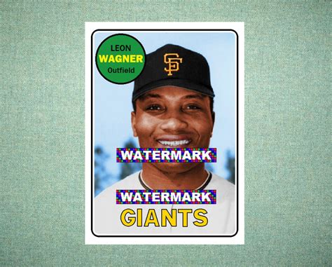 Leon Wagner San Francisco Giants Custom Baseball Card 1969 Etsy