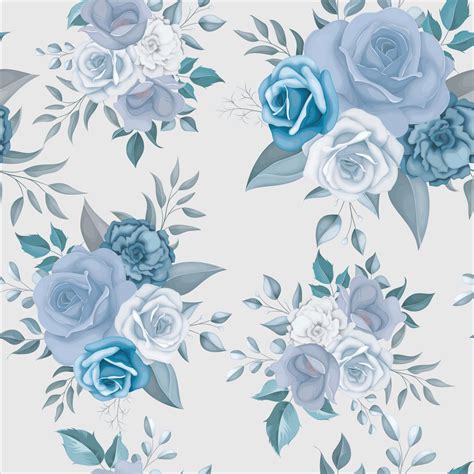 Beautiful Blue Flower Seamless Pattern 3376280 Vector Art At Vecteezy
