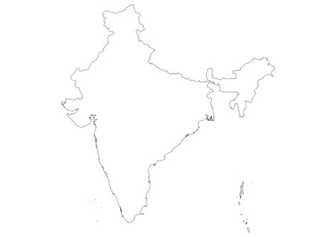 Blank Map Of India Svg Vector Outline Map
