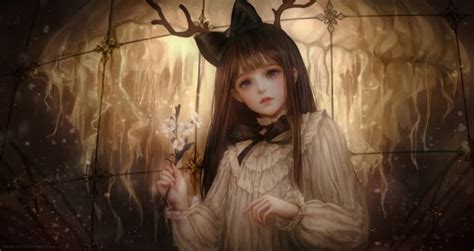 Wallpaper Gothic Anime Girl Semi Realistic Lolita