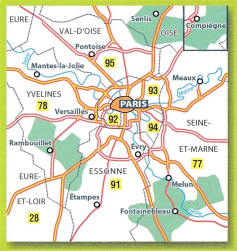 Carte Routière N° 106 Environs De Paris Michelin La Compagnie Des