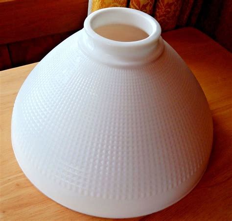 10 Corning Milk Glass Floor Lamp Shade Or Diffuser Waffle Excellent