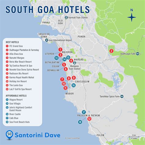 Goa Hotel Map Best Areas Neighborhoods And Places To Stay