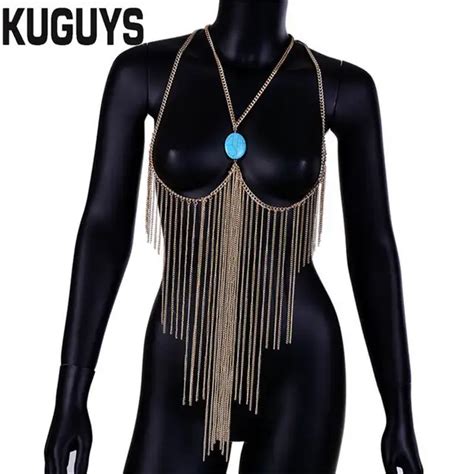 Aliexpress Buy Kuguys Trendy Sexy Hollow Out Breast Chains Women