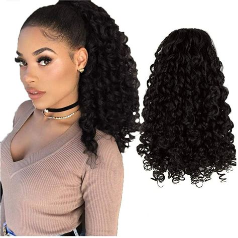 Womens Drawstring Ponytail Extensionn Natural Synthetic 14 Inch Short