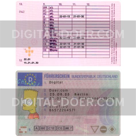 Germany Driving Licence Psd Template