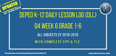 Download Deped K 12 Daily Lesson Log Dll Q4 Week 4 Grade 1 6 All