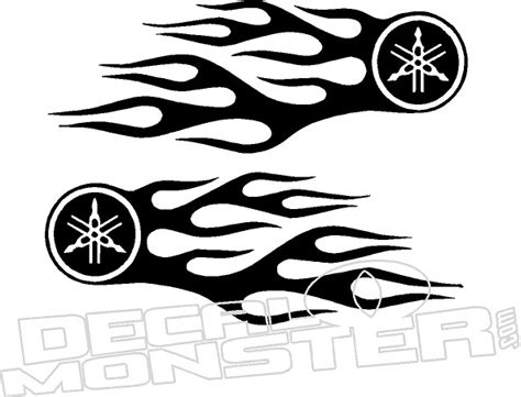 Yamaha Motorcycle Flames Decal Sticker