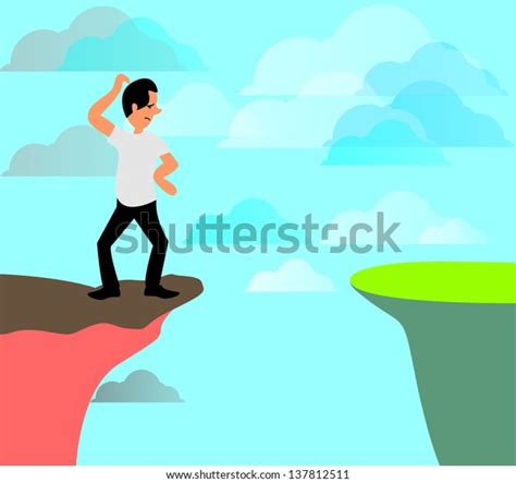 Businessman Front Gap Looking Into Empty Stock Illustration 137812511