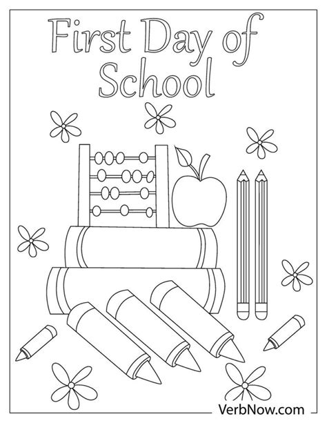 Free First Day Of School Coloring Pages And Book For Download Printable