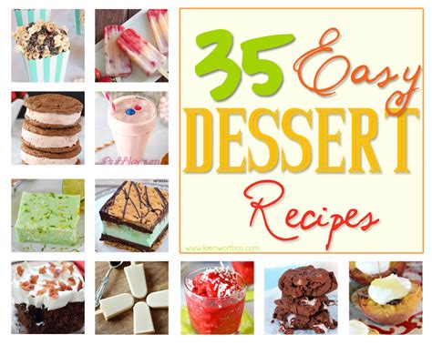 35 Easy Dessert Recipes Kleinworth And Co