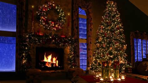 Christmas Fireplace Scene With Snow And Crackling Fire 9 Hours Youtube