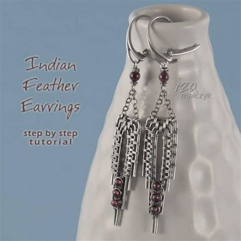 Indian Feather Earrings Step By Step Wire Wrapping Tutorial Etsy